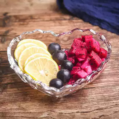 Glass fruit plate living room home Modern simple fruit plate small exquisite glass small Nordic style cute