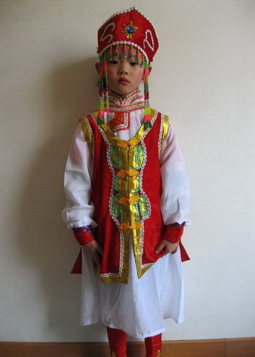 Ethnic Mongolian costumes, Mongolian girl stage performance costumes, children's Mongolian dance costumes