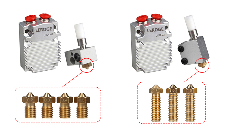 Máy in Leji 3D phụ kiện đầu phun hai màu hai thành một màu thay đổi đầu in quảng cáo in màu
