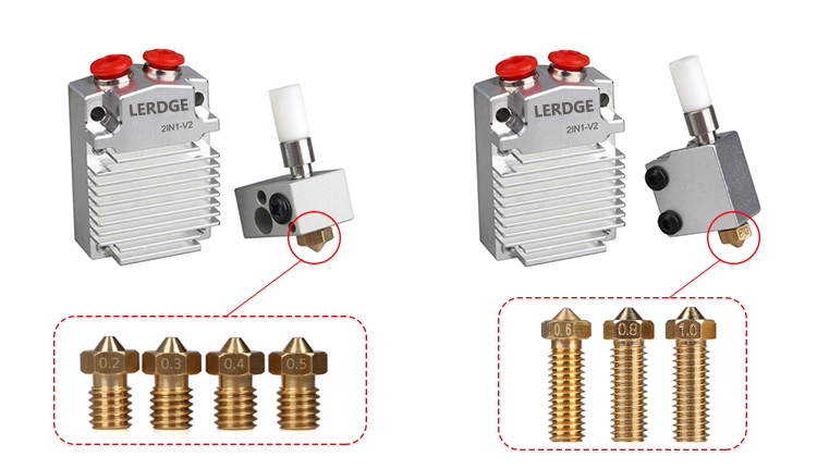 Máy in Leji 3D phụ kiện đầu phun hai màu hai thành một màu thay đổi đầu in quảng cáo in màu linh kiện máy in siêu tốc