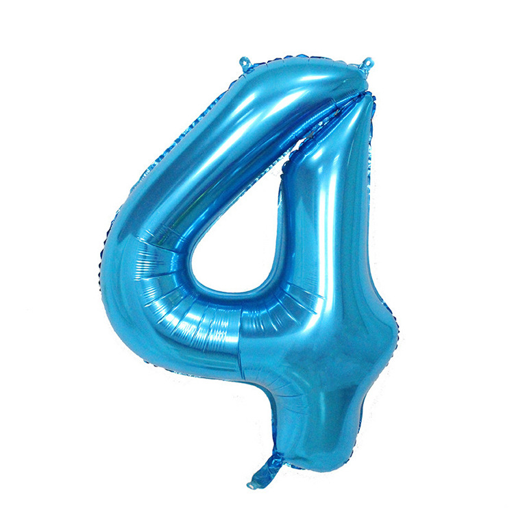 Blue & Blue 4children One year old adult birthday arrangement Decorative articles 32 inch Aluminum film number balloon Cartoon originality party decorate
