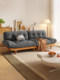 Modern Minimalist Solid Wood Cloud Sofa for Small Living Rooms, Japanese-Style Double and Triple Velvet Fabric Sofa