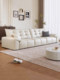 Italian-Style Minimalist Large Black Bear Leather Sofa for Living Room, Suitable for Small Apartments, Modern and Simple, Light Luxury, Home Use, Straight-Line Elephant Ear Design