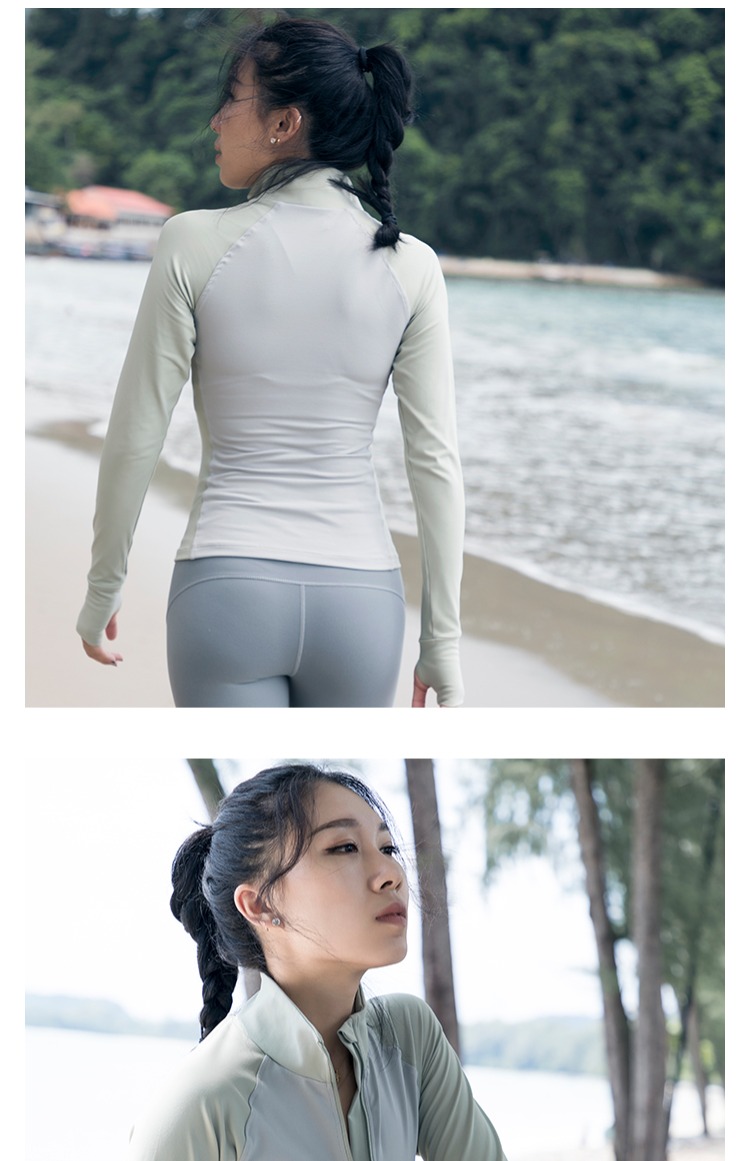 L RECNAVA Quần áo yoga đứng đầu áo thun nữ dài tay mùa thu đông và quần áo thể thao quần áo nhanh khô áo ba lỗ nam the thao