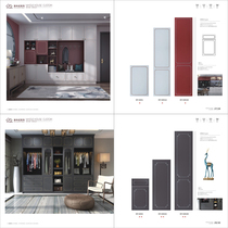 New light and luxurious moulded full house custom picture book spot pole minimalist modern European home plastic closet wardrobe door panel design
