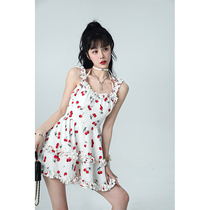 Aunt Barbie Pure Desire To Break Flowers Dress Woman Summer 2022 New First Love Temperature Sensitive Soft Cake Pendant With Skirt Short Skirt