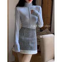 Aunt Barbie High Collar Knit Undershirt Woman Early Spring Lap New Soft Glutinous Gentle Wind 100 lap long sleeve blouse