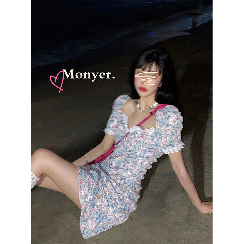 Spot Barbie Aunt Style Crumbles Dress Dress Woman 2021 New Summer First Love Nepotism Nepotism Nepotism Nepotism Dress With Sweet Spicy Short Skirt-Taobao