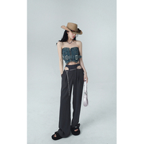 Aunt Barbie High Waist Broadlegged Pants Woman Summer New Design Sense Korean Version Suit Pants Casual Tugging Long Pants