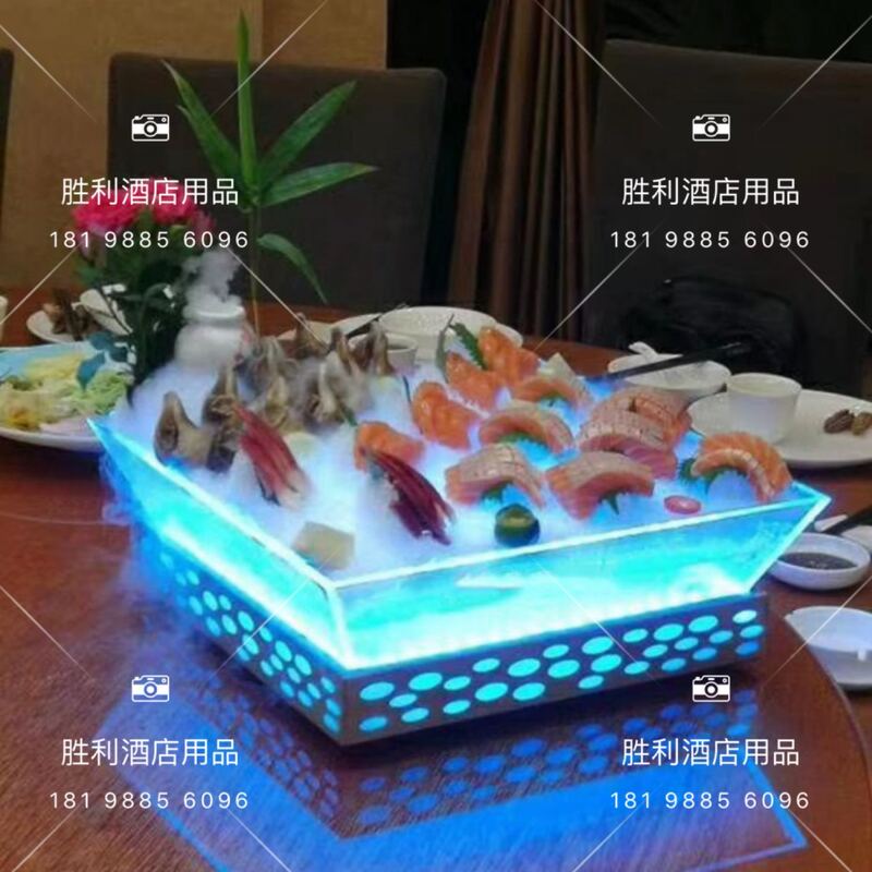 Led Creative Light-Emitting Sashimi Plate Buffet Display Plate Seafood Lobster Salmon Plate Seafood Display with Bright Light Led Creative Light-Emitting Sashimi Plate Buffet Display Plate Seafood Lobster Salmon Plate Seafood Display with Bright Light