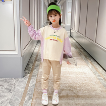 Girl set foreign style autumn 2021 new foreign girl Korean spring autumn fashion sports two-piece tide