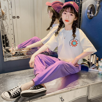 Girl Net Red Summer Clothing Sports Suit 2021 New Korean Version Great Boy Summer Foreign Air Trendy Short Sleeve Two Sets Tide