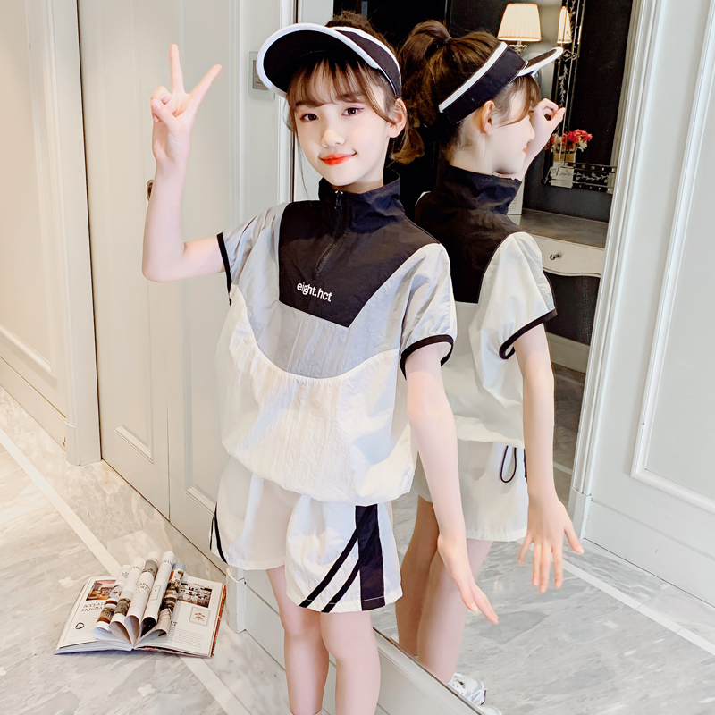 Girl Summer Clothing Short Sleeve Suit 2022 New Foreign Pie Loose Korean version CUHK Tong Summer trendy half sleeves Two sets