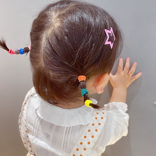 黄小妞 Безвредная детская маленькая радужная резинка для волос для девочек, не повреждает волосы