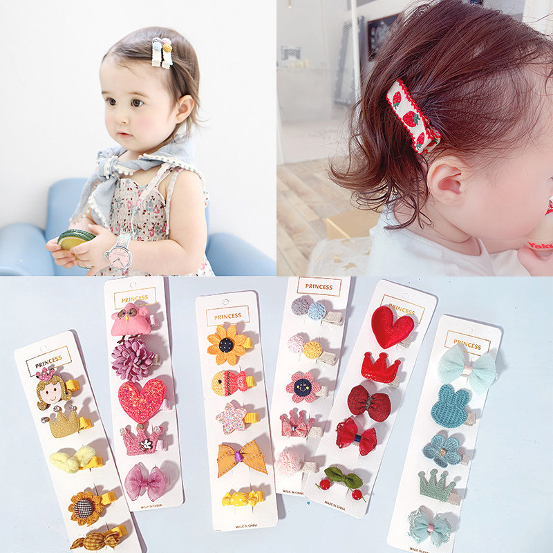 Baby Hair Clip Suit Female Baby Sweat Hair Clip Not Hurt Hair Clip Hair Clip Accessories Children Crown New Year Little Princess Hair Accessories