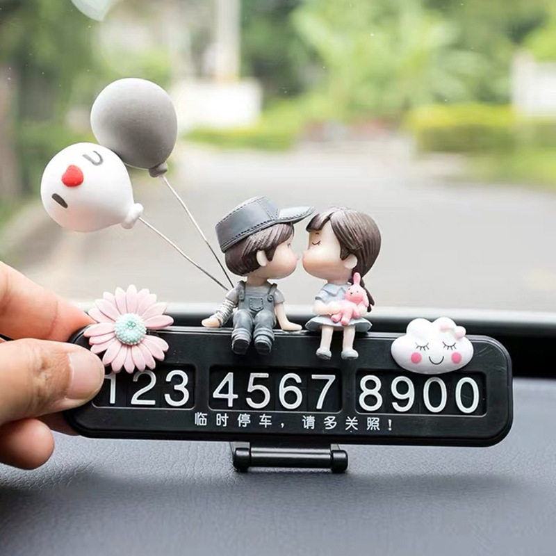 Temporary parking number plate phone mobile phone truck mobile phone number retention device high-end car supplies ornaments net red female