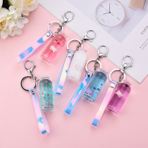 Net red floating Milk Pig quicksand key chain liquid rafting milk bottle pendant pig pig grab machine doll small gift