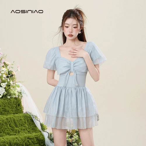 Купальник, юбка для плавания, по фигуре, изысканный стиль