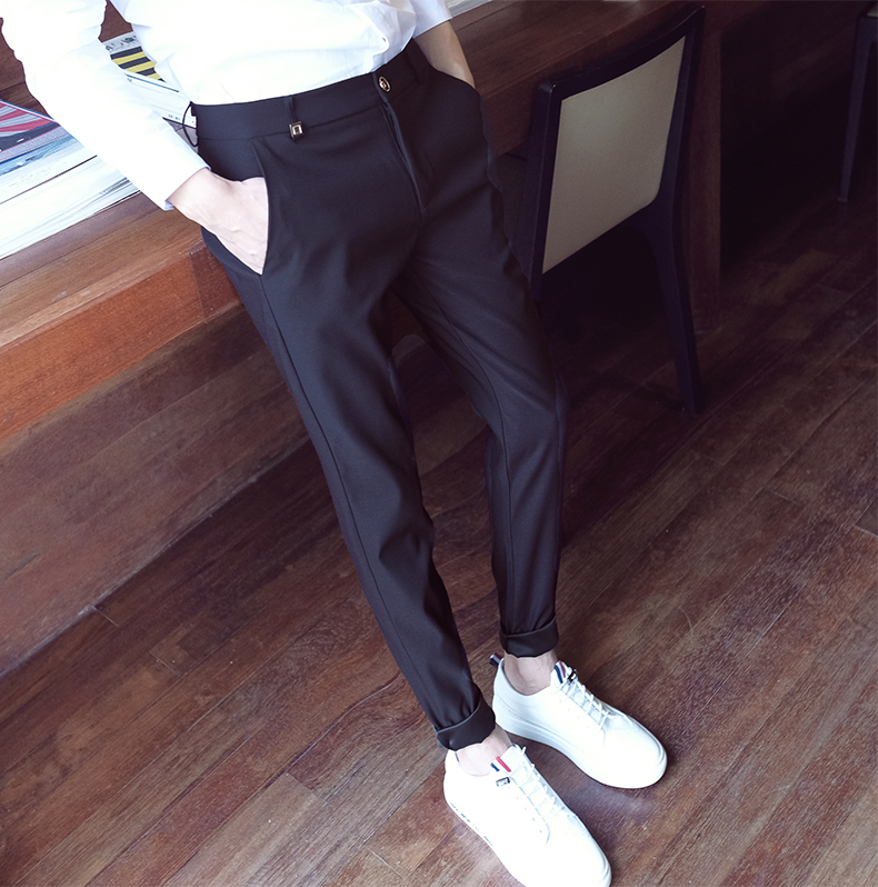 Chín chiếc quần nam mùa xuân 2018 xu hướng mới phiên bản Hàn Quốc của những đôi chân tự nhiên hoang dã diện quần dài mùa hè mỏng manh - Crop Jeans phong cách thời trang nam