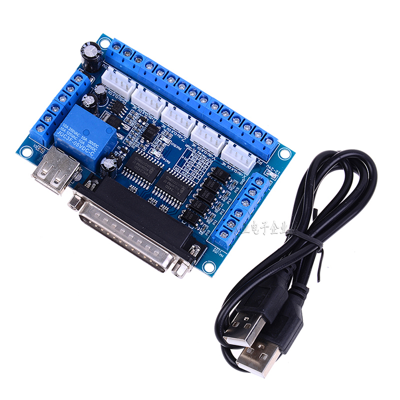 MACH3 engraving machine interface board 5-axis stepper motor driver cnc with optocoupler isolation with USB cable