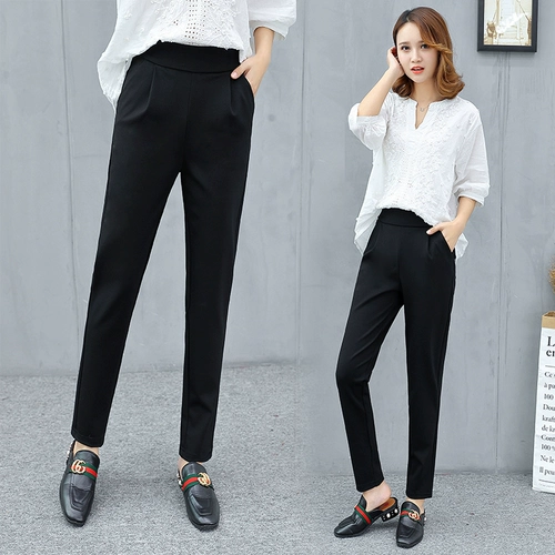 Черные трикотажные штаны, свободный крой, по фигуре, подходит для подростков, в корейском стиле