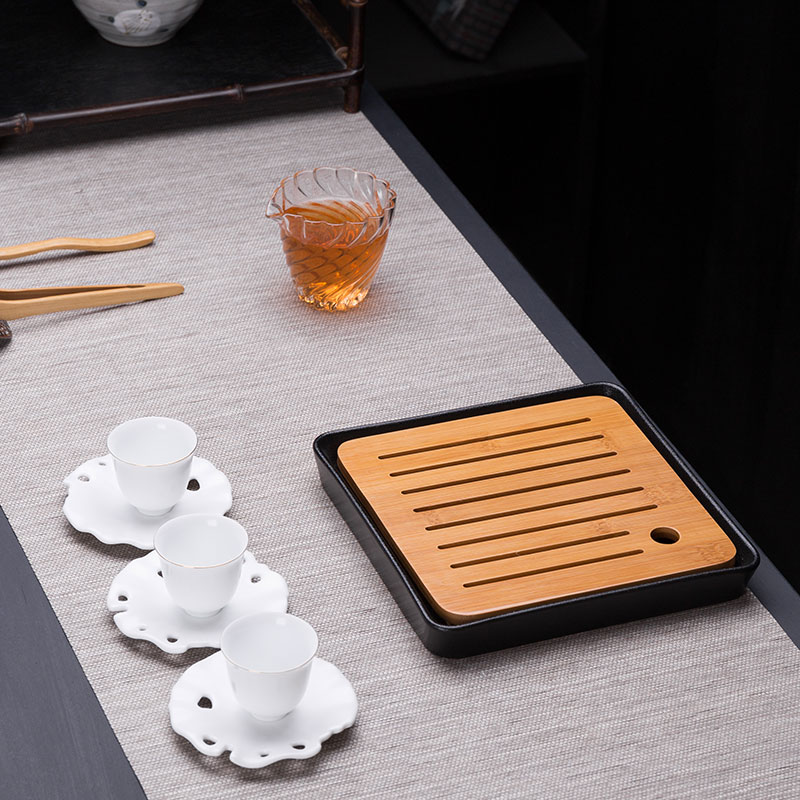 Repeatedly popular square Japanese contracted dry terms plate of bamboo kung fu tea tray tea storage plate of household ceramic tea tray