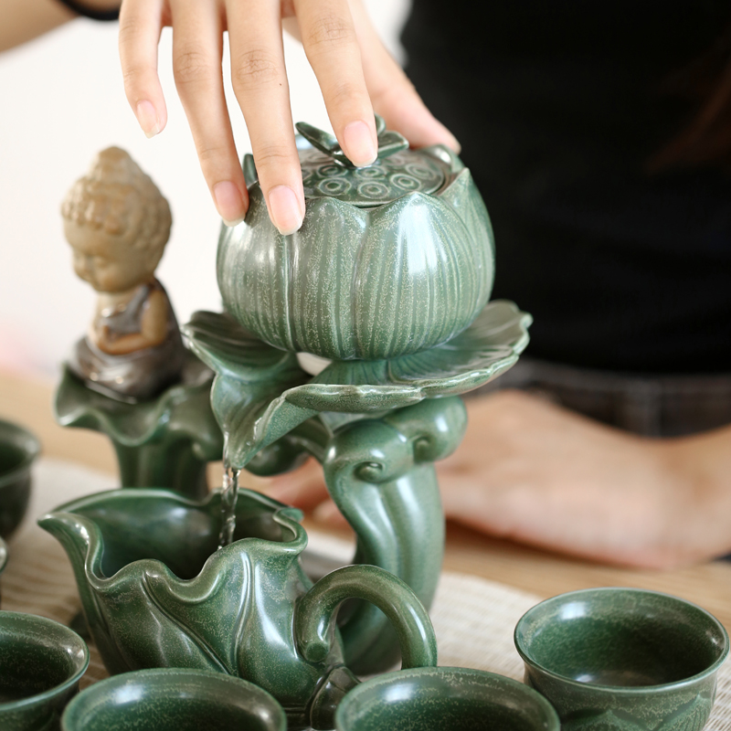 Repeatedly flourish half automatic kung fu tea set lazy people make tea teapot teacup creative whole household ceramics