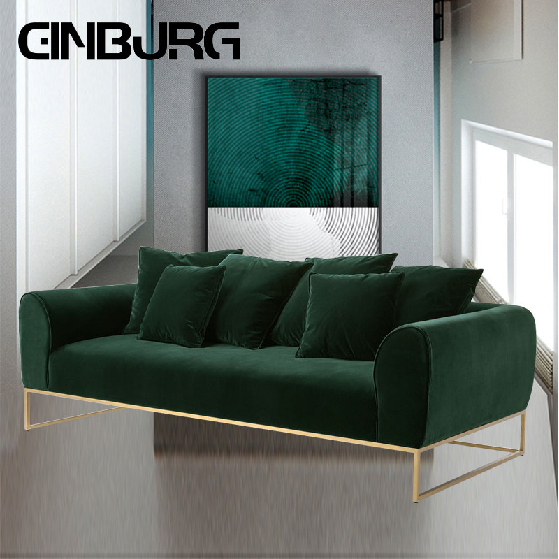 Light extravagant designer Nordic velvet fabric sofa latex small family style living room full dress minimalist beauty salon clothing shop