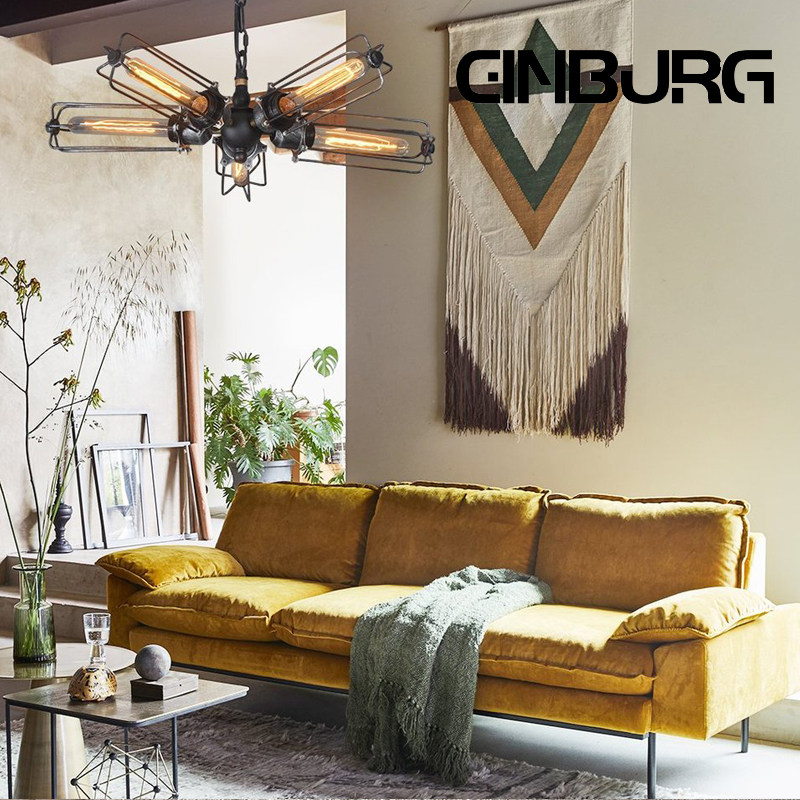 Nordic simple modern down latex fabric sofa light luxury three-person living room small apartment complete industrial loft style