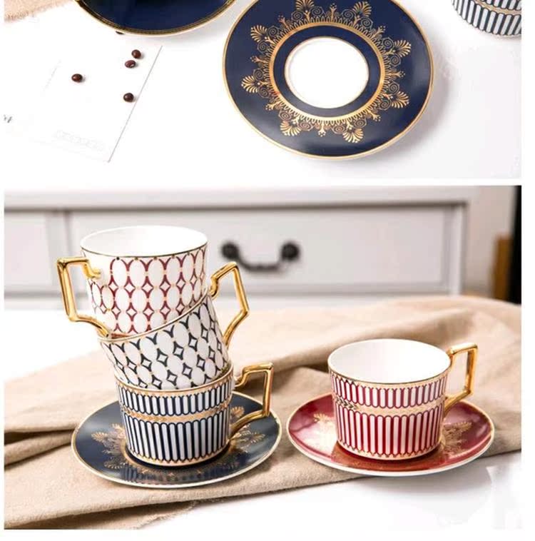 Cốc cà phê châu Âu nhỏ sang trọng retro khách sạn câu lạc bộ nhà hoa trà đơn giản tiếng Anh buổi trà chiều bộ tách trà - Cà phê phin pha cà phê inox