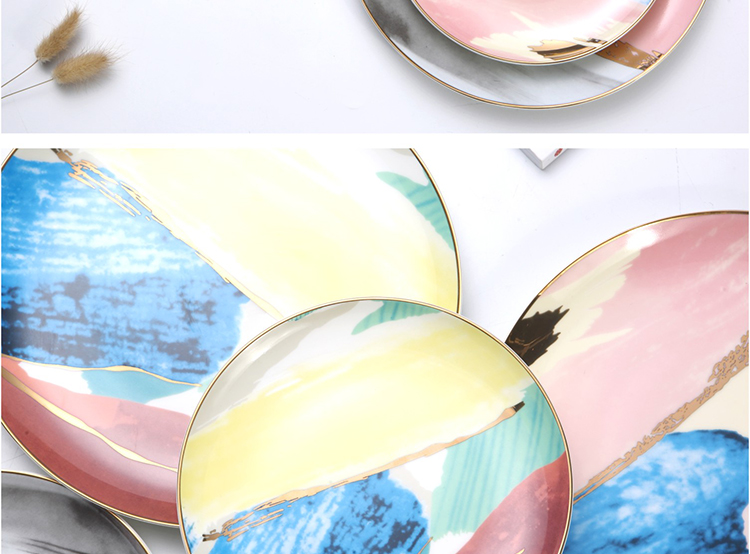 Nordic light much wind see ipads western household steak salad bowl plate disc ceramic creative suit clouds model