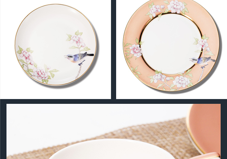 "Good steak flat ceramic painting of flowers and plate of the new Chinese style western - style food plate of household model of hotel room table set