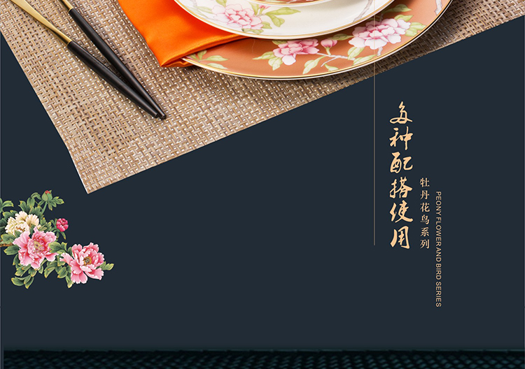 "Good steak flat ceramic painting of flowers and plate of the new Chinese style western - style food plate of household model of hotel room table set