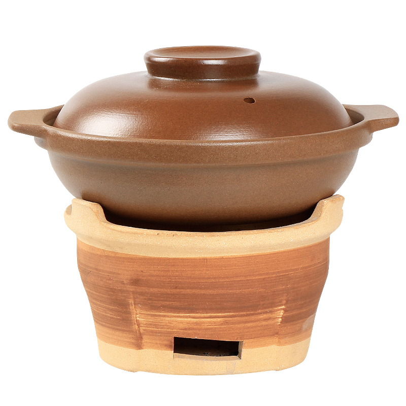 Old charcoal stove charcoal chafing dish pot soup pot of porridge casseroles, high temperature resistant earthenware edge furnace burn oven furnace home