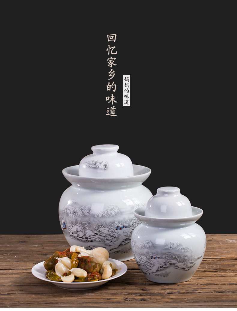 Household ceramics jingdezhen pickle jar jar pickle jar earthenware old as cans of salted pickle jar with cover seal