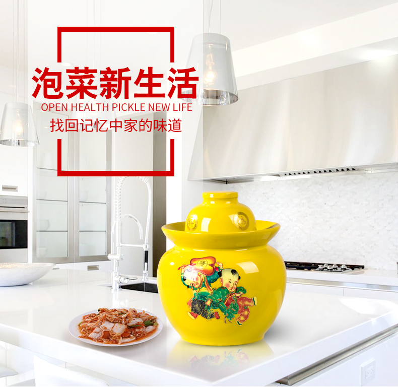 Jingdezhen ceramic pickle jar sauerkraut pickled 7/10 kg pack sealing soil pottery son home upset pickle jars