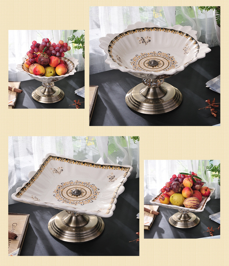 Fruit stand European ceramic Fruit bowl KTV room table place decoration key-2 luxury honourable compote