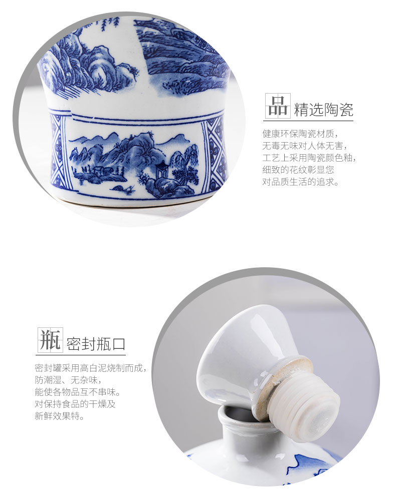 Three jin of jingdezhen blue and white porcelain jars seal wine wine wine liquor receive wine it 5/1 kg