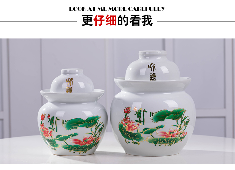 Jingdezhen ceramic pickle jar thickening earthenware sealed as cans of sichuan pickles pickles small pickle jar