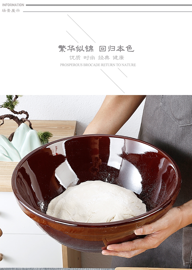 Ceramics and the basin that wash a face old kitchen household more large non - stick surface rubbing basin dovetail xiancai basins made of baked clay basin