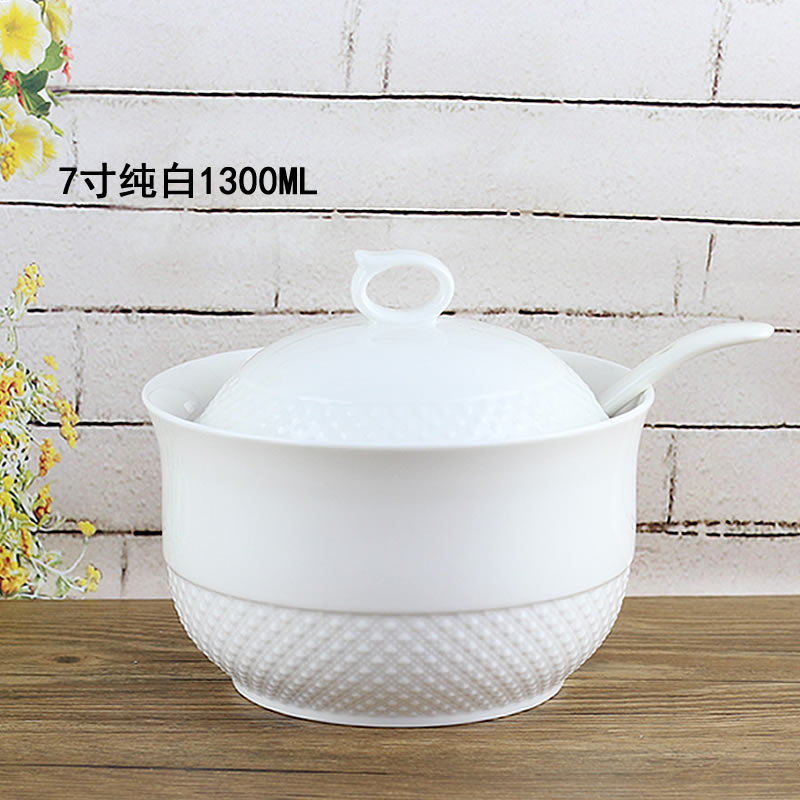 Ceramic household with cover the pot seasoning salt pot cylinder chili oil tank oil can large - capacity single hold to high temperature