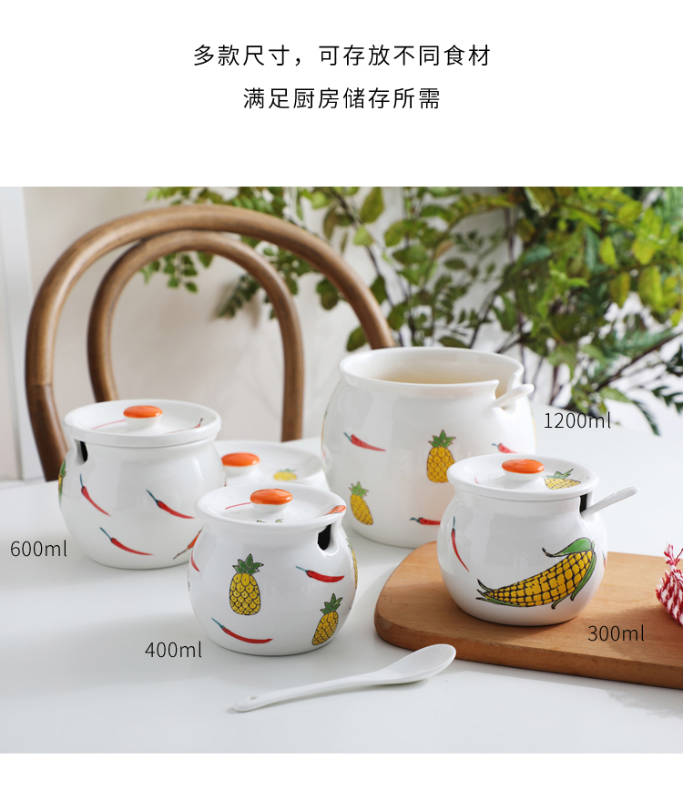 As The ceramic flavor combination with oil, chili sauce pot home to hold The to thermal belt cover pepper pot seasoning bottles and as cans