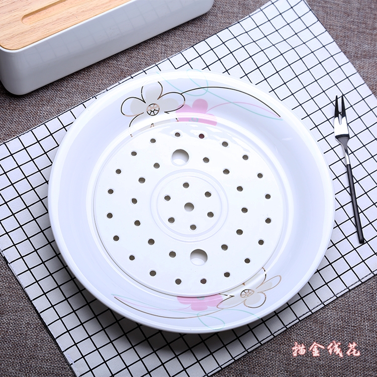 Double disc household dumpling dish drop round large dishes contracted ceramic tableware dumpling dish fruit bowl dessert dish