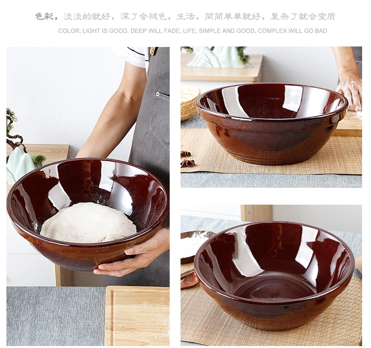 Ceramics and the basin that wash a face old kitchen household more large non - stick surface rubbing basin dovetail xiancai basins made of baked clay basin