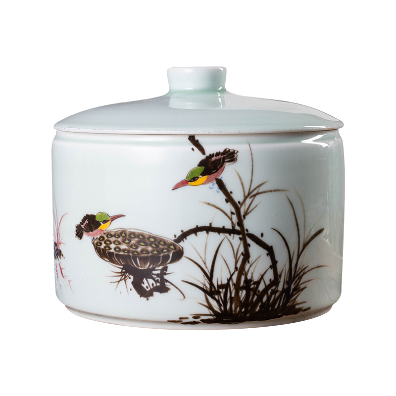 Ceramic household with cover as the sugar high temperature resistant seasoning sauce pot pot hot pepper, cooking pot from lard oil can