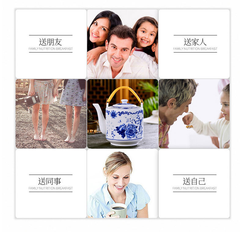 Jingdezhen porcelain ceramic teapot high - capacity cool large blue and white porcelain kettle cold girder teapot household kettle