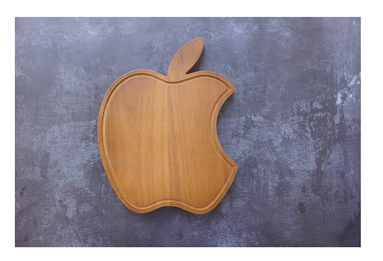 Tấm gỗ dày sáng tạo mới Hình dạng Apple khay gỗ cá nhân Dim sum tấm bánh ngọt trái cây ưu đãi đặc biệt - Tấm khay trà gỗ trắc