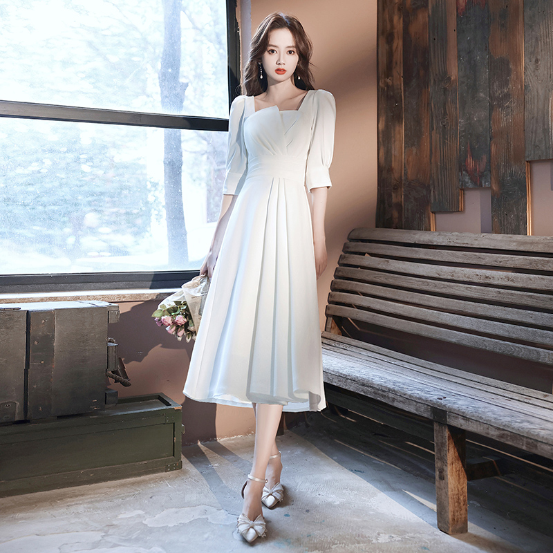  M+210201 White mid -length medium sleeve  