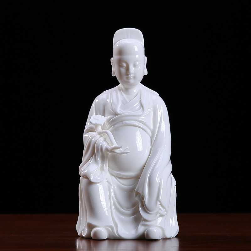Ceramic Wenchang Emperor Statue Home Decoration Scholar God Figure Crafts White Porcelain Living Room Study Desk Decorative Ornament