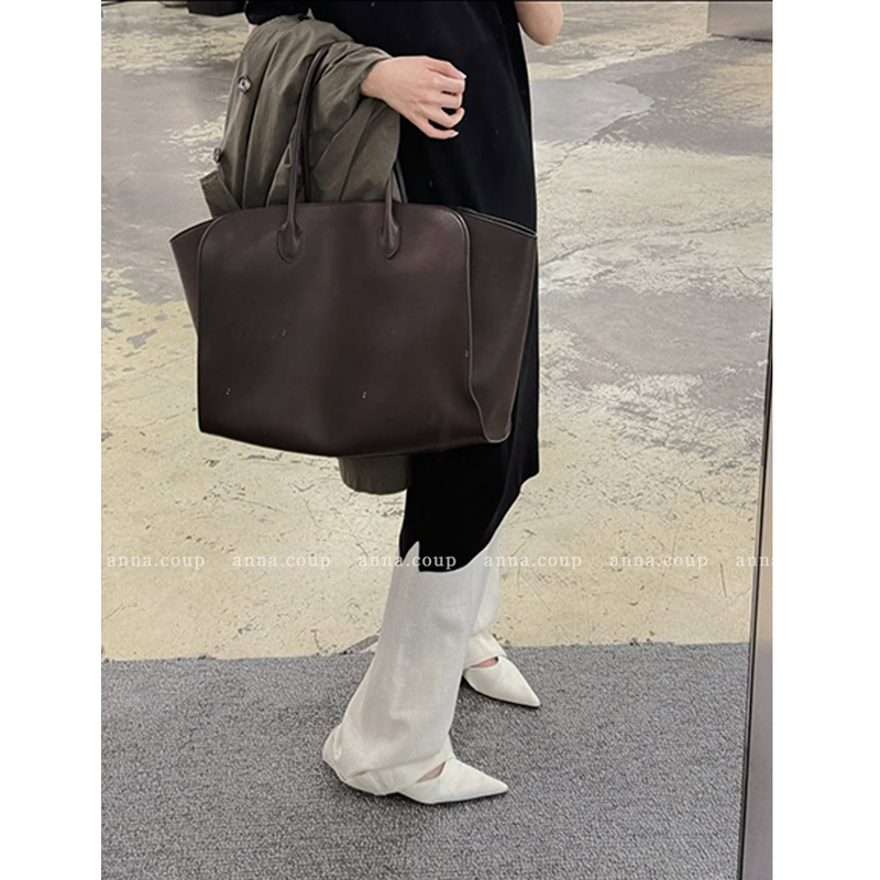 Anna Coup High-End Original Leather Imported Marlo12 14 17 Genuine Leather Minimalist Handbag Shoulder Large Tote Bag